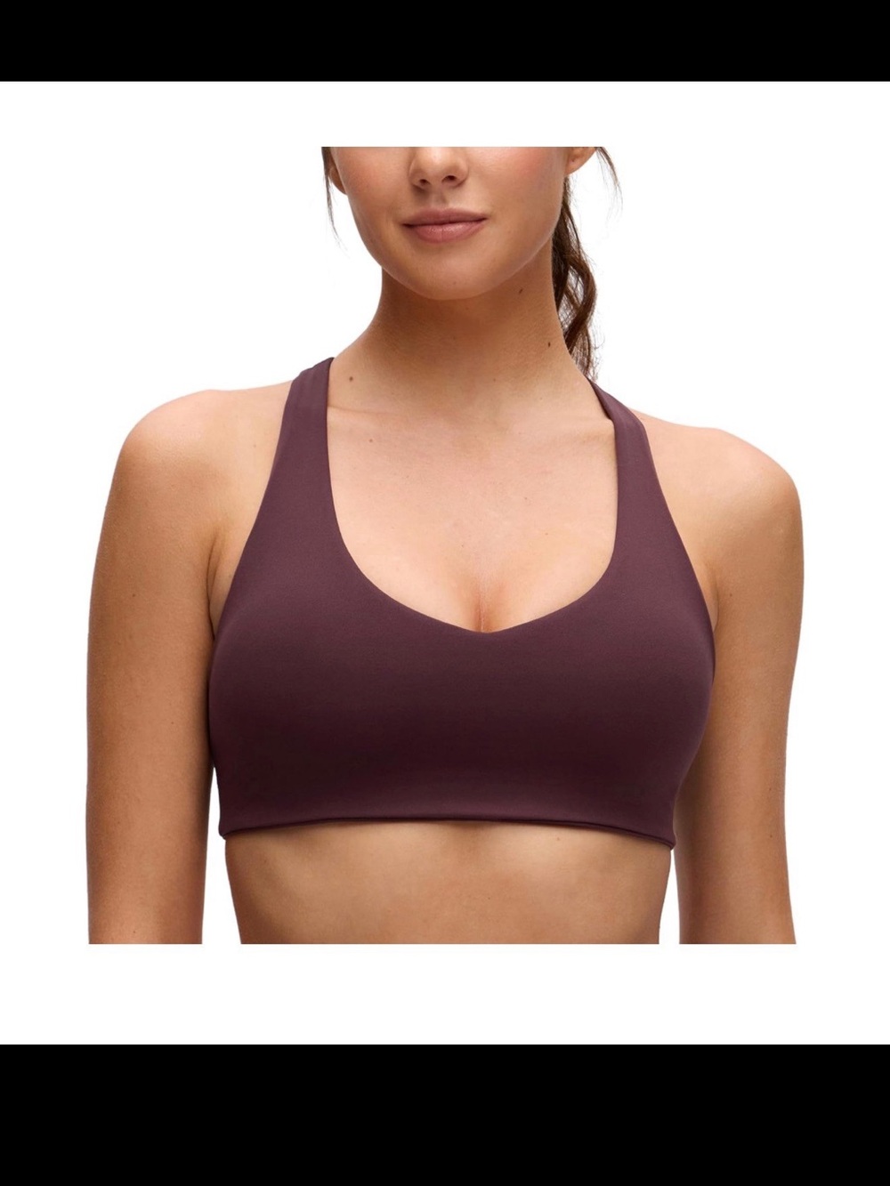 Plunge Sports Bra - Deep Plum